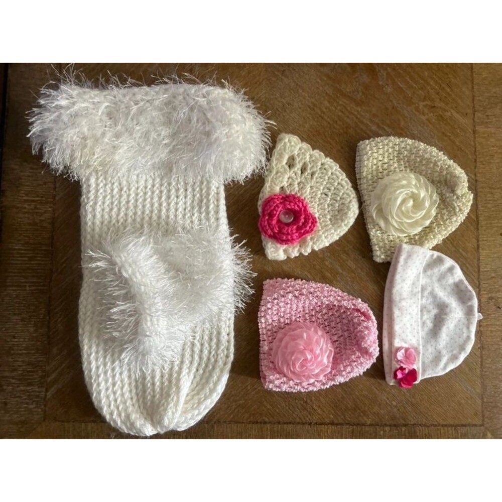 Baby girl hat and bunting bundle
